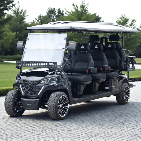 8 Seater Golf Cart Street Legal Extended Range 206AH Lithium Ion Electric LSV with LED Lights