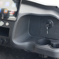 8 Seater Golf Cart in Matte Black - Extended Range 206AH Lithium Ion Electric LSV with LED Lights