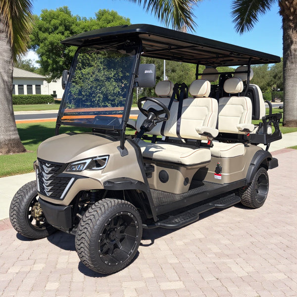 Matte Copper 72v 6 Seater Golf Cart with LED Lights