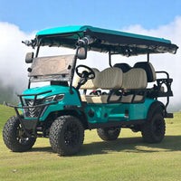 Jade Green 6 Seater Golf Cart w/ Saddle seats - 72v Lithium