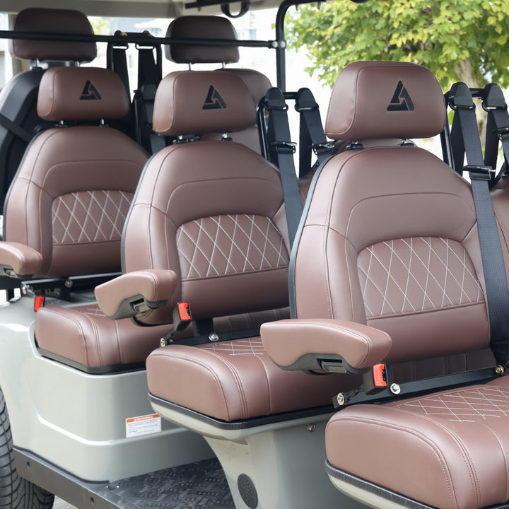 8 Seater Golf Cart in Razors Edge - Extended Range 206AH Lithium Ion Electric LSV with LED Lights
