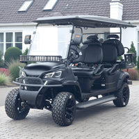 Matte Black Extended Range 206ah 6 Seater Golf Cart with LED Lights