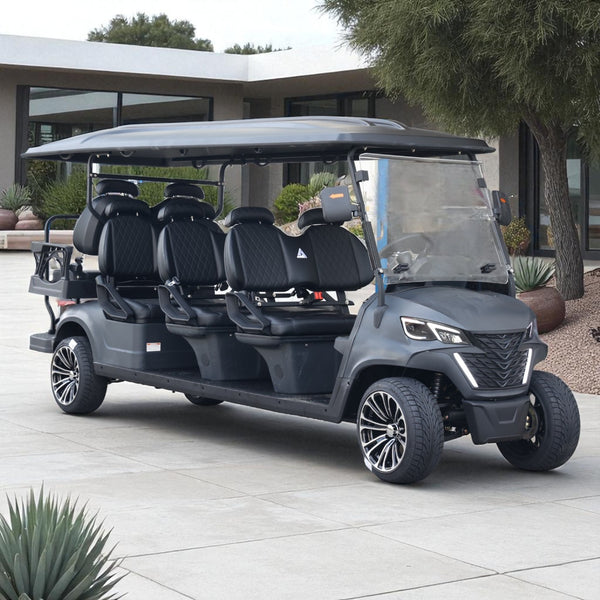 8 Seater Golf Cart Street Legal Extended Range 206AH Lithium Ion Electric LSV with LED Lights