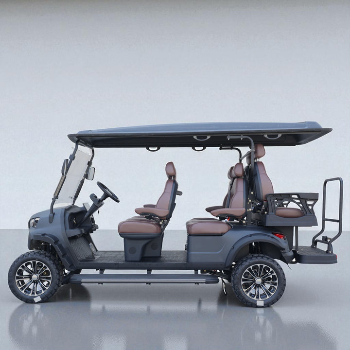 6 Seater Golf Cart Street Legal Extended Range 206AH Lithium Electric LSV with LED Lights