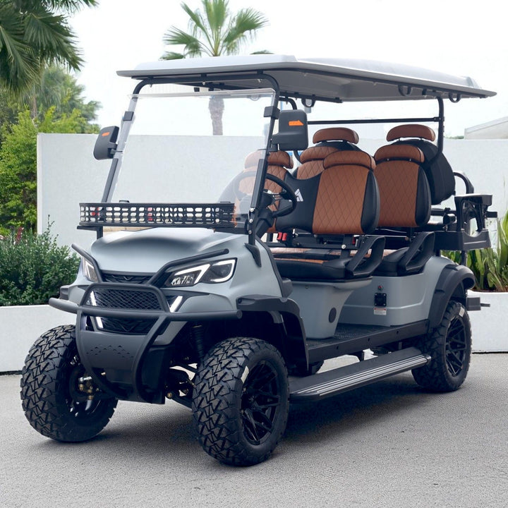 6 Seater Golf Cart Street Legal Extended Range 206AH Lithium Electric LSV with LED Lights
