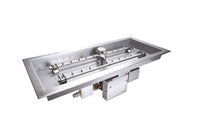 HPC Fire Torpedo Gas Fire Pit Burner Rectangle Insert Kit H-Burner 120 VAC Bluetooth