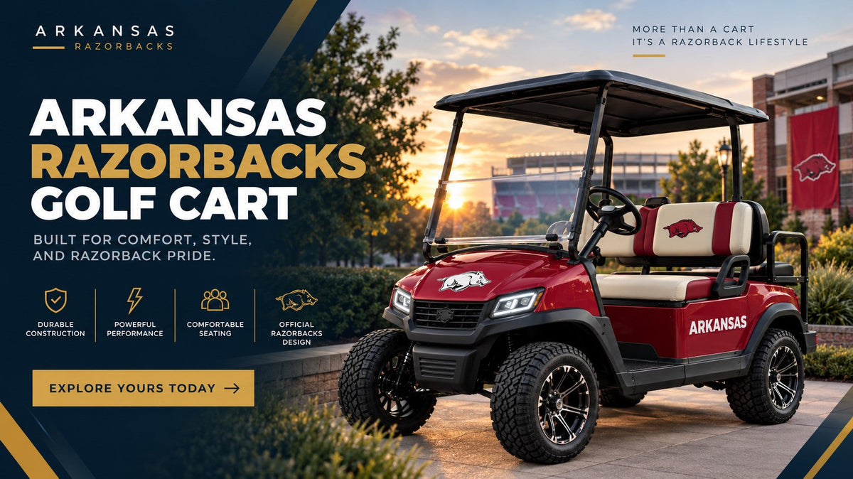 Arkansas Razorbacks Golf Cart  – Backyard Escapism, Inc