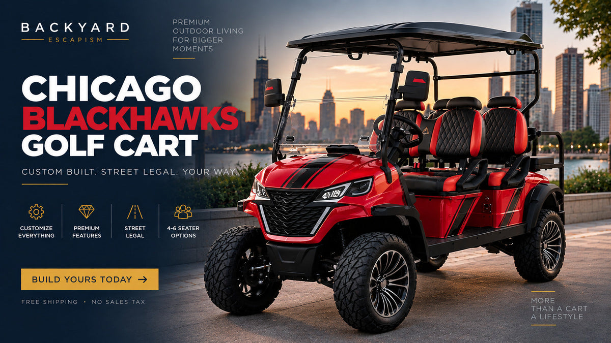 Chicago Blackhawks Golf Cart – Backyard Escapism, Inc