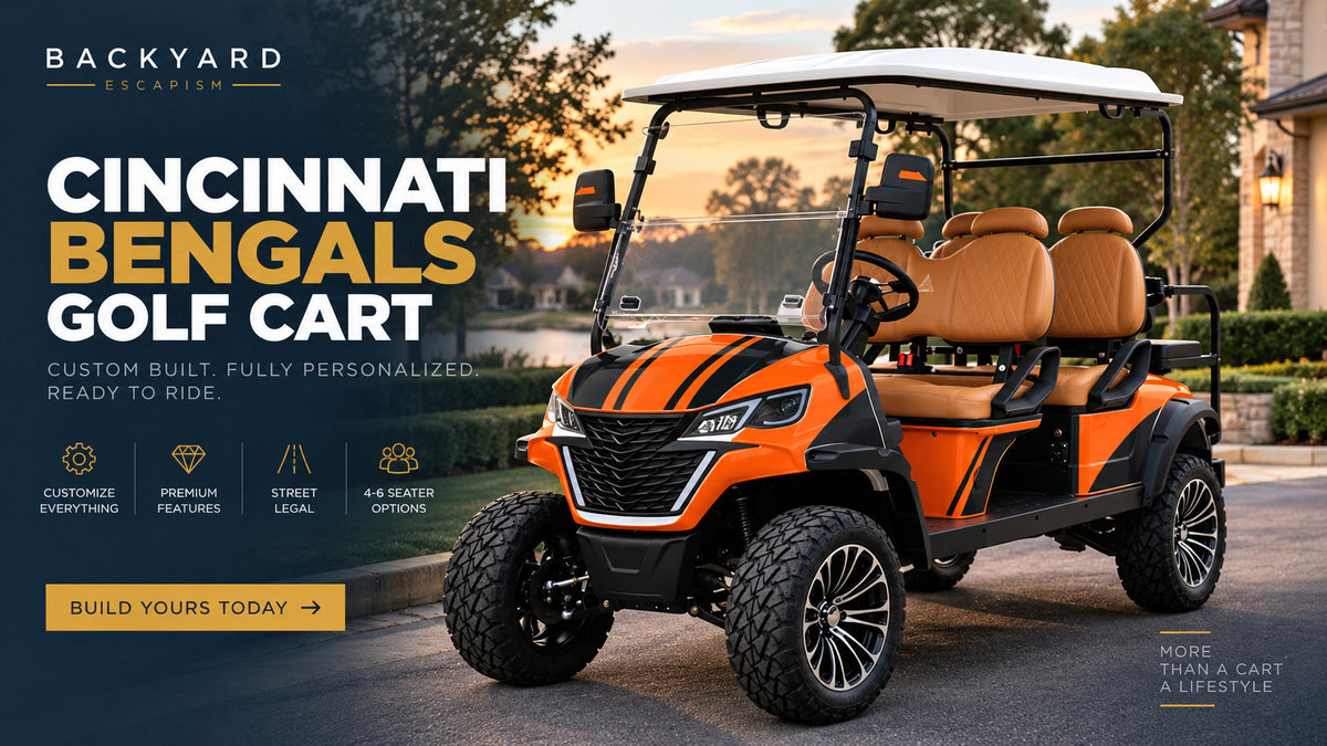 Cincinnati Bengals Golf Cart  – Backyard Escapism, Inc