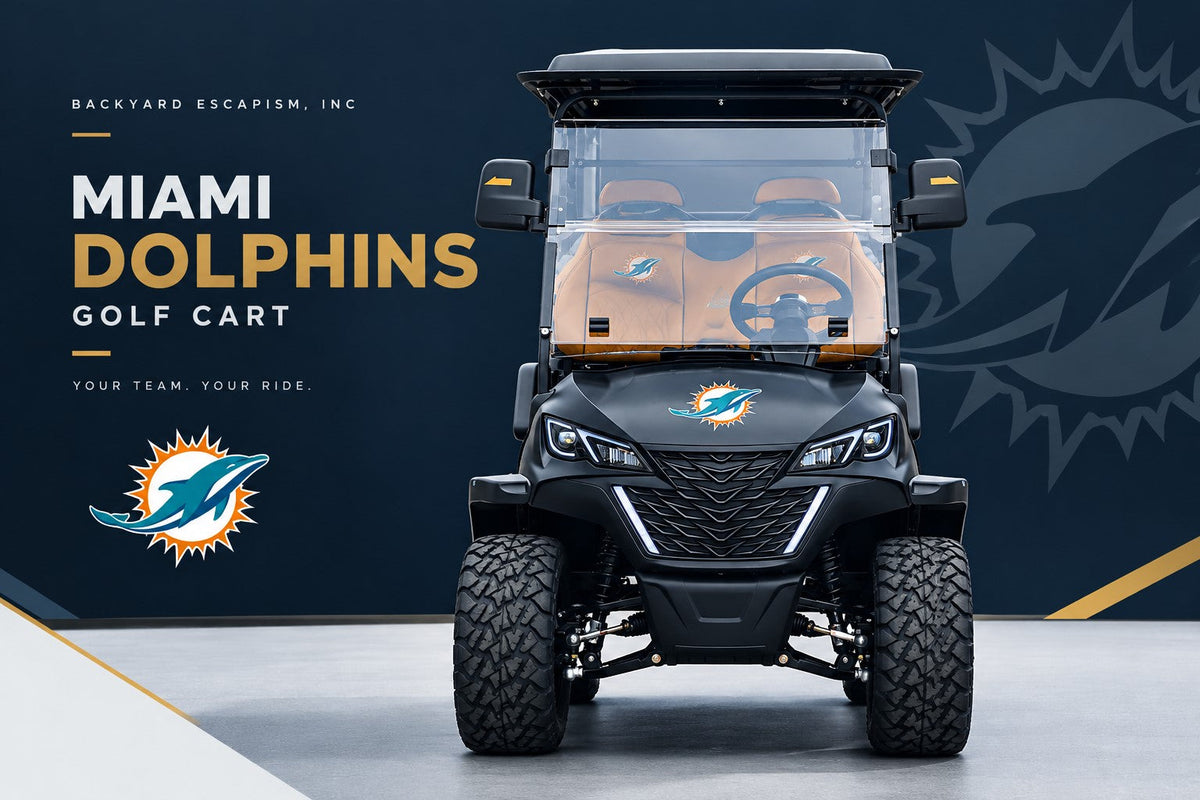 Miami Dolphins Golf Cart – Backyard Escapism, Inc