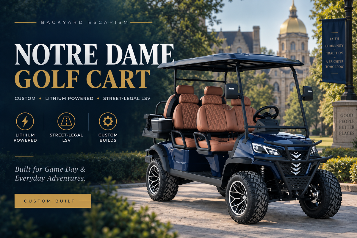 Notre Dame Golf Cart – Backyard Escapism, Inc