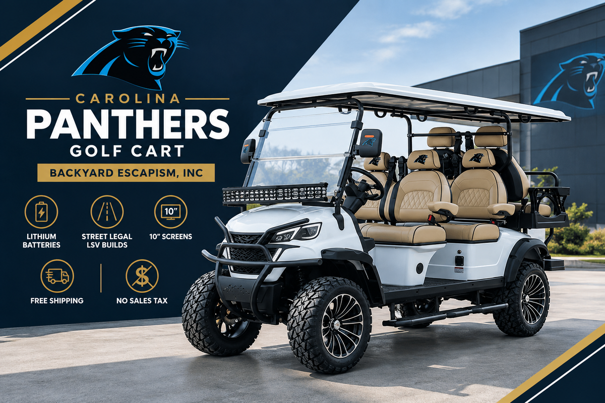 Carolina Panthers Golf Cart                      – Backyard Escapism, Inc