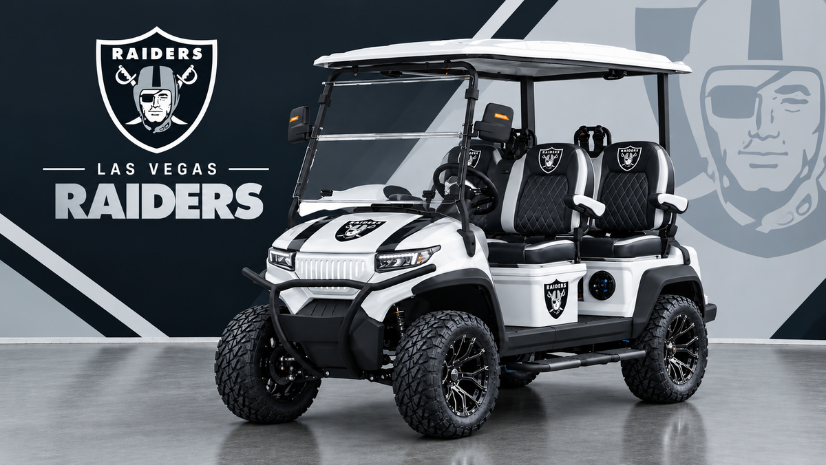 Las Vegas Raiders Golf Cart – Backyard Escapism, Inc