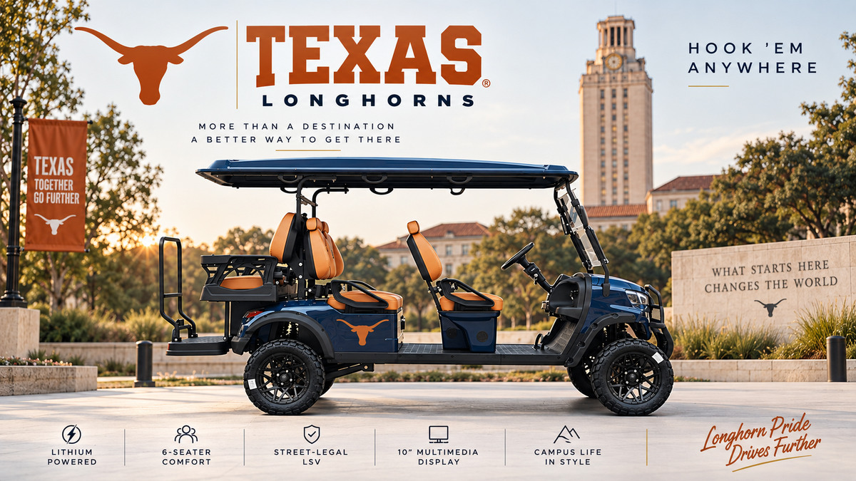 Texas Longhorns Golf Cart  – Backyard Escapism, Inc