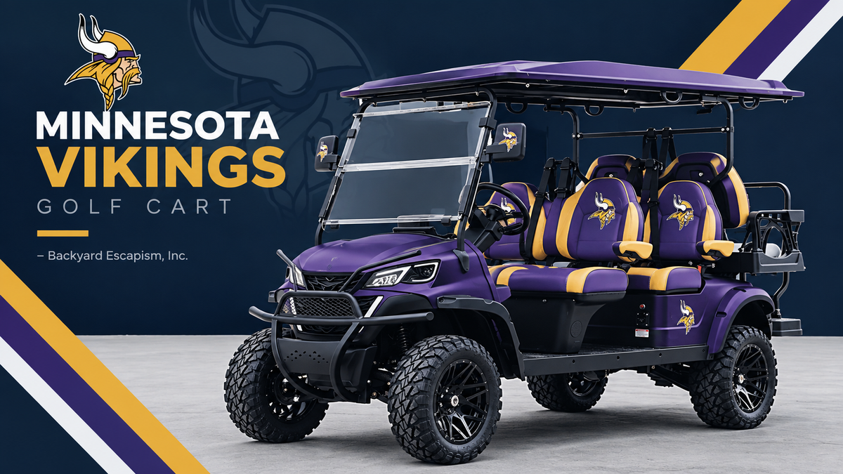 Minnesota Vikings Golf Cart                      – Backyard Escapism, Inc