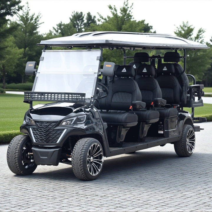 8 Seater Golf Cart Street Legal Extended Range 206AH Lithium Ion Electric LSV with LED Lights