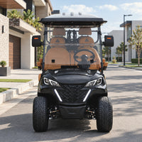 Jet Black 8 Seater Golf Cart With Saddle Seats - 206ah Extended Range Golf Cart LSV