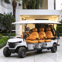 Signal White 8 Seater Golf Cart With Camel Seats - 48V Golf Cart LSV
