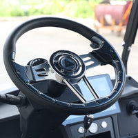 8 Seater Golf Cart in Matte Black - Extended Range 206AH Lithium Ion Electric LSV with LED Lights