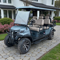 Matte Blue 72v 6 Seater Golf Cart in Matte Blue with LED Lights