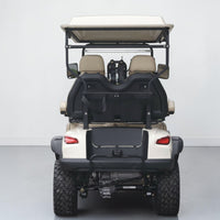 Oyster White 4 Forward Golf Cart With Beige Seats - 206ah Extended Range Golf Cart LSV Lifted