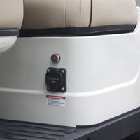 Oyster White 4 Forward Golf Cart With Beige Seats - 206ah Extended Range Golf Cart LSV Lifted