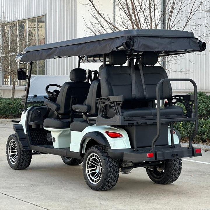 Mint Green 6 Seater Golf Cart - 72v Lithium with Adjustable Armrests