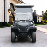 Black Grey 4 Forward Golf Cart With Medium Grey Seats - 48v Lithium Electric LSV Lifted