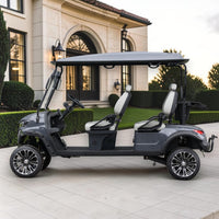 Black Grey 4 Forward Golf Cart With Medium Grey Seats - 48v Lithium Electric LSV Lifted