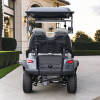 Black Grey 4 Forward Golf Cart With Medium Grey Seats - 48v Lithium Electric LSV Lifted