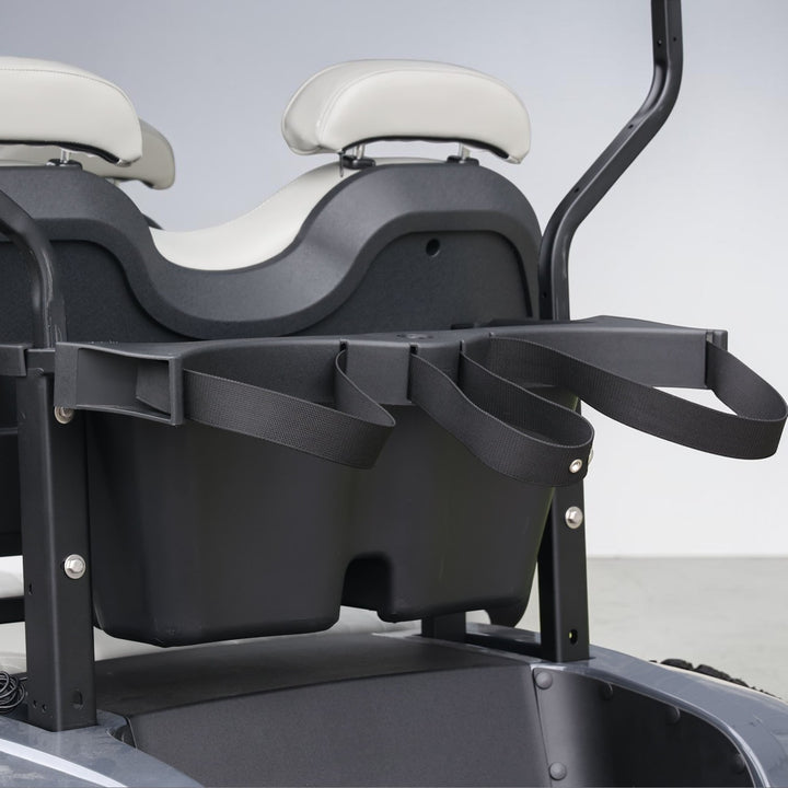 Black Grey 4 Forward Golf Cart With Medium Grey Seats - 48v Lithium Electric LSV Lifted
