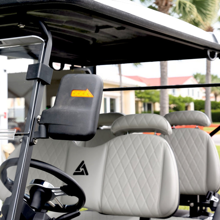 Black Grey 4 Forward Golf Cart With Medium Grey Seats - 48v Lithium Electric LSV Lifted