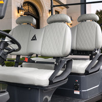 Black Grey 4 Forward Golf Cart With Medium Grey Seats - 48v Lithium Electric LSV Lifted