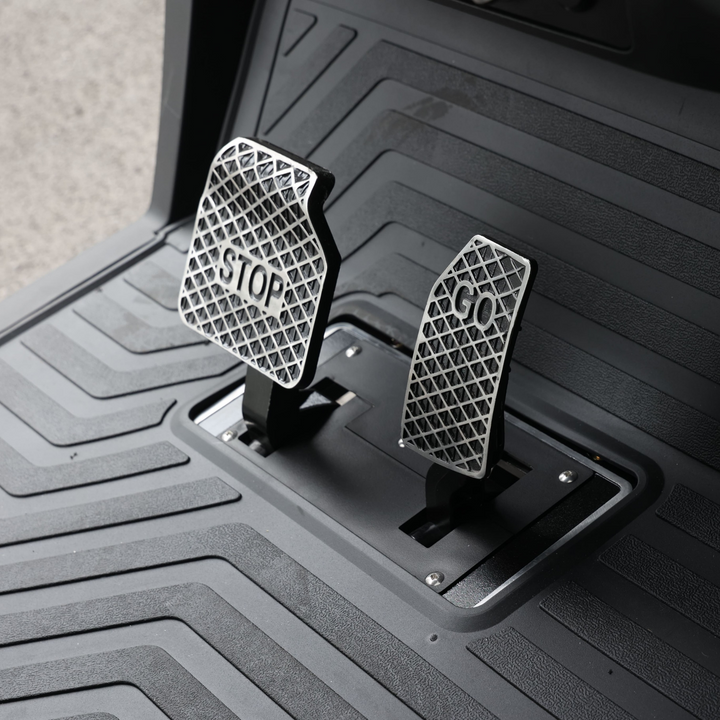 Black Grey 4 Forward Golf Cart With Medium Grey Seats - 48v Lithium Electric LSV Lifted