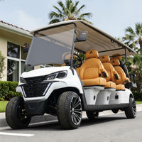 Signal White 8 Seater Golf Cart With Camel Seats - 48V Golf Cart LSV
