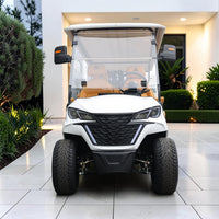 Signal White 8 Seater Golf Cart With Camel Seats - 48V Golf Cart LSV