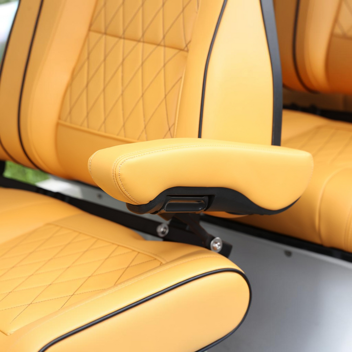 Signal White 8 Seater Golf Cart With Camel Seats - 48V Golf Cart LSV