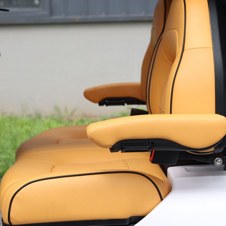 Signal White 8 Seater Golf Cart With Camel Seats - 48V Golf Cart LSV