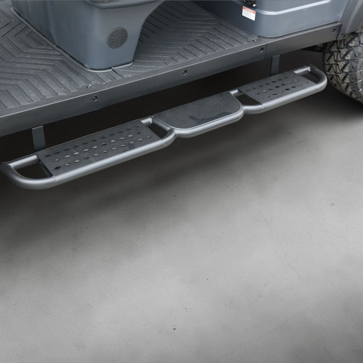 Black Grey 6 Seater Golf Cart With Dark Brown Seats - 48V Lifted Golf Cart LSV