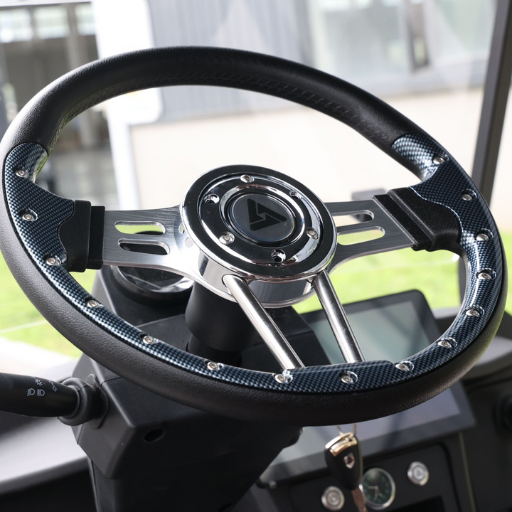 Black Grey 6 Seater Golf Cart With Dark Brown Seats - 48V Lifted Golf Cart LSV