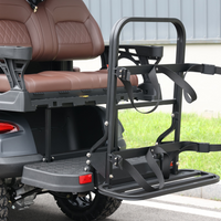 Black Grey 6 Seater Golf Cart With Dark Brown Seats - 48V Lifted Golf Cart LSV