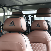 Black Grey 6 Seater Golf Cart With Dark Brown Seats - 48V Lifted Golf Cart LSV