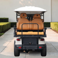 Oyster White 8 Seater Golf Cart With Saddle Seats - 206ah Extended Range Golf Cart LSV