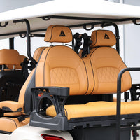 Oyster White 8 Seater Golf Cart With Saddle Seats - 206ah Extended Range Golf Cart LSV
