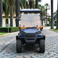 Sapphire Blue 6 Seater Golf Cart With Camel Seats - 48V Lifted Golf Cart LSV