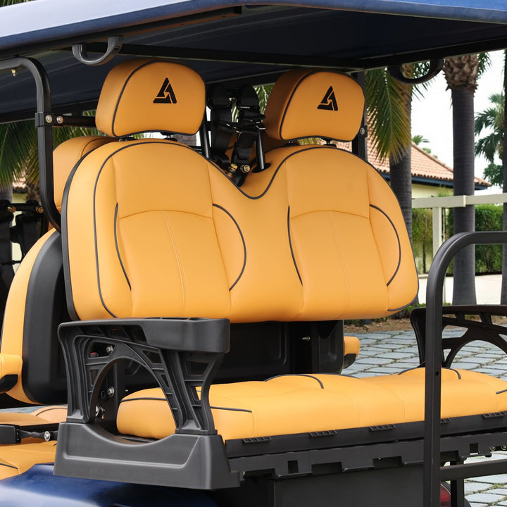 Sapphire Blue 6 Seater Golf Cart With Camel Seats - 48V Lifted Golf Cart LSV