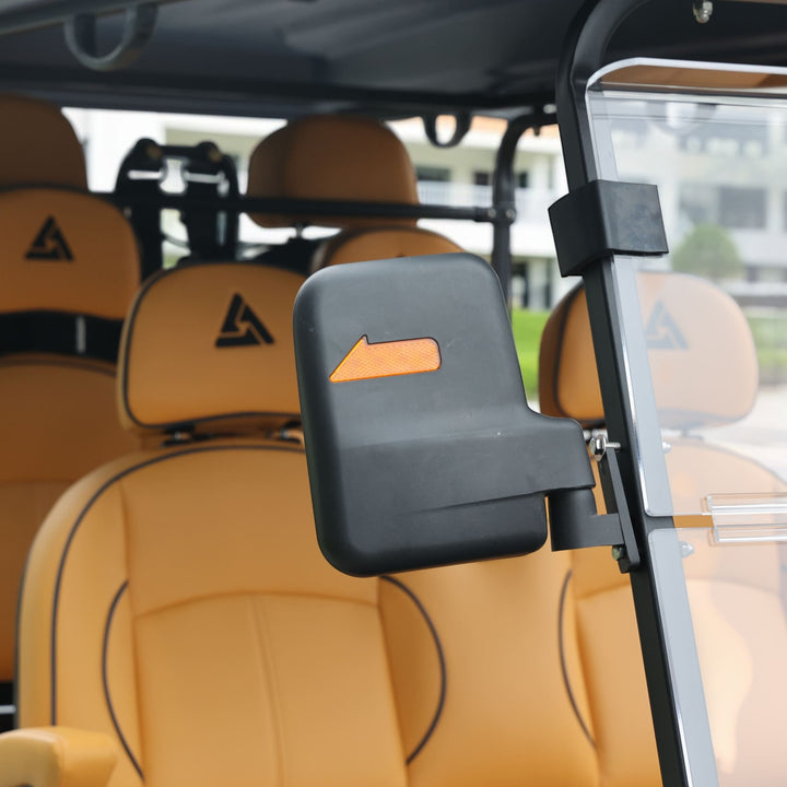 Sapphire Blue 6 Seater Golf Cart With Camel Seats - 48V Lifted Golf Cart LSV