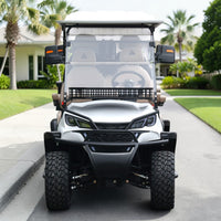 Signal White 6 Seater Golf Cart With Tan Seats - 206Ah Extended Range Golf Cart LSV