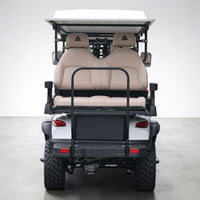 Signal White 6 Seater Golf Cart With Tan Seats - 206Ah Extended Range Golf Cart LSV