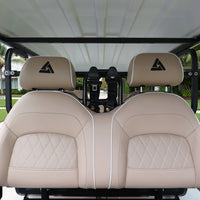 Signal White 6 Seater Golf Cart With Tan Seats - 206Ah Extended Range Golf Cart LSV